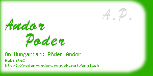andor poder business card